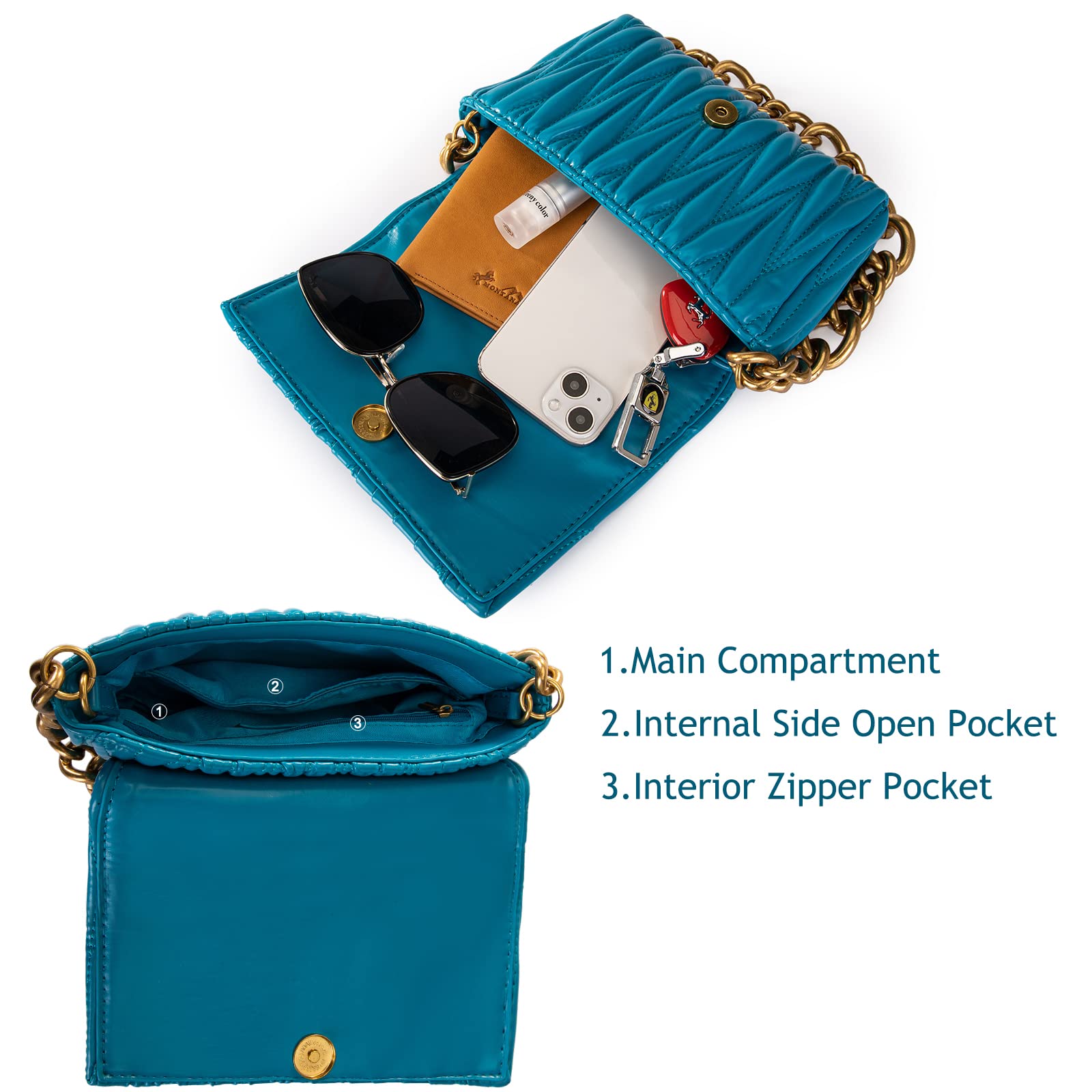 Montana West Quilted Crossbody Bag for Women - Stylish Small Purse & Top Handle Handbag - Perfect for Work, Travel & Everyday Use
