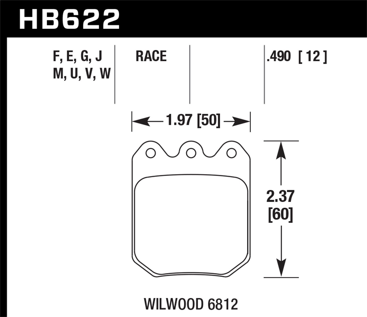 HB622G.490 DTC-60 High Performance Motorsport Brake Pads - Racing, Track Day & High-Speed Driving Applications