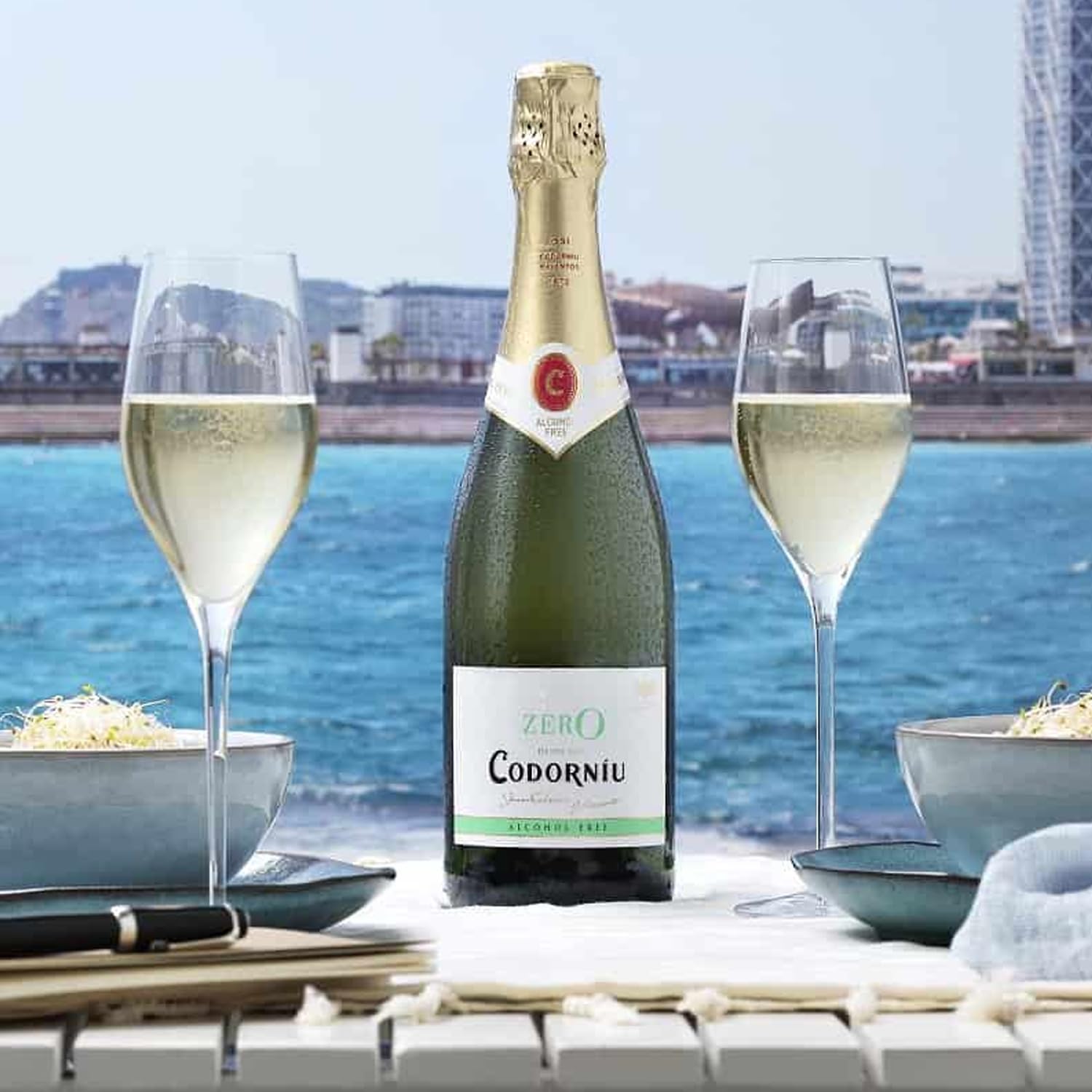 Codorníu Zero Brut Premium Non-Alcoholic Sparkling Wine - Dealcoholized Champagne Alternative 750ml (6 Pack) | Perfect for Celebrations, Weddings & Alcohol-Free Gatherings