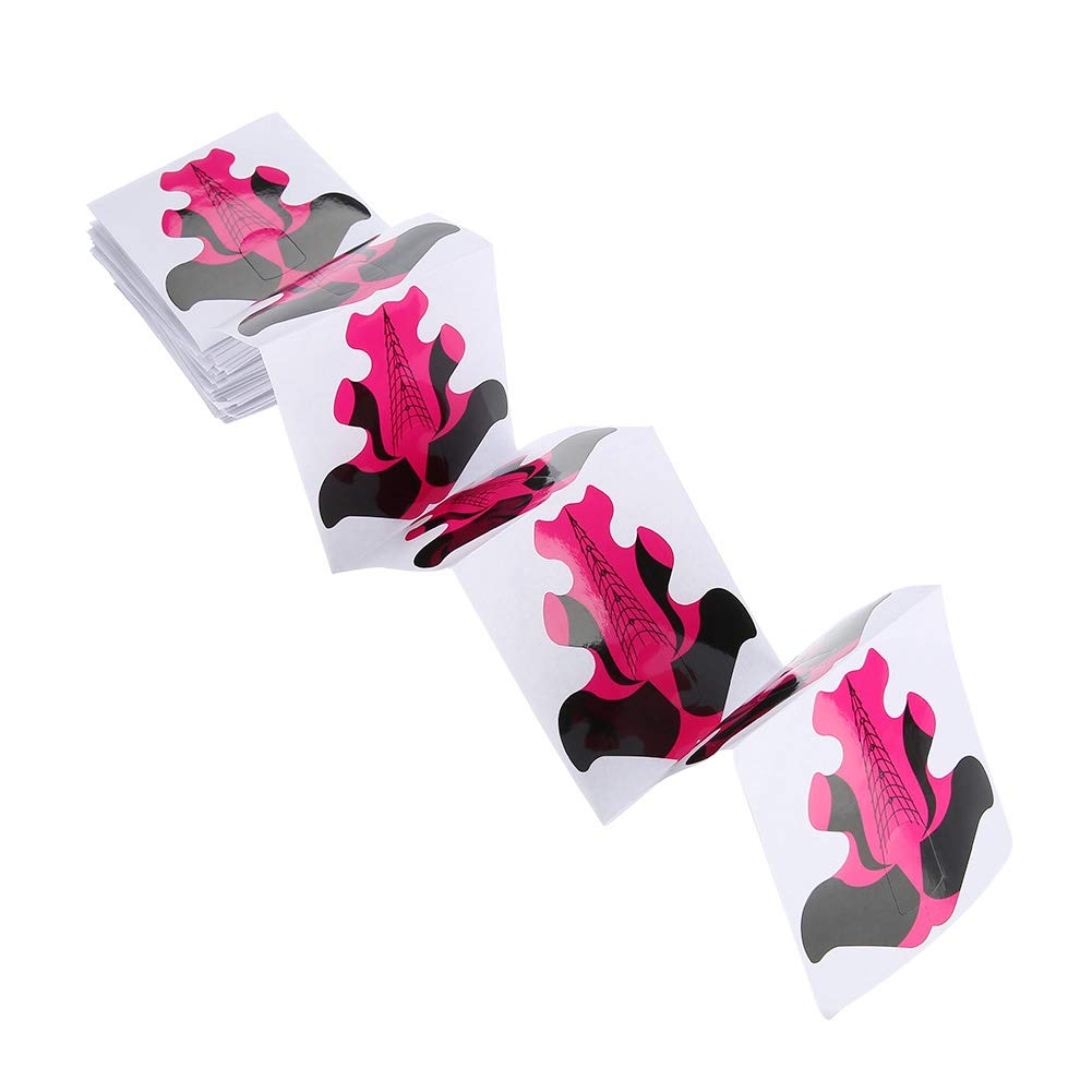100pcs Nail Extension Forms for UV Gel & Acrylic Nails - Disposable Paper Nail Art Accessories for Salon & DIY Manicure at Home