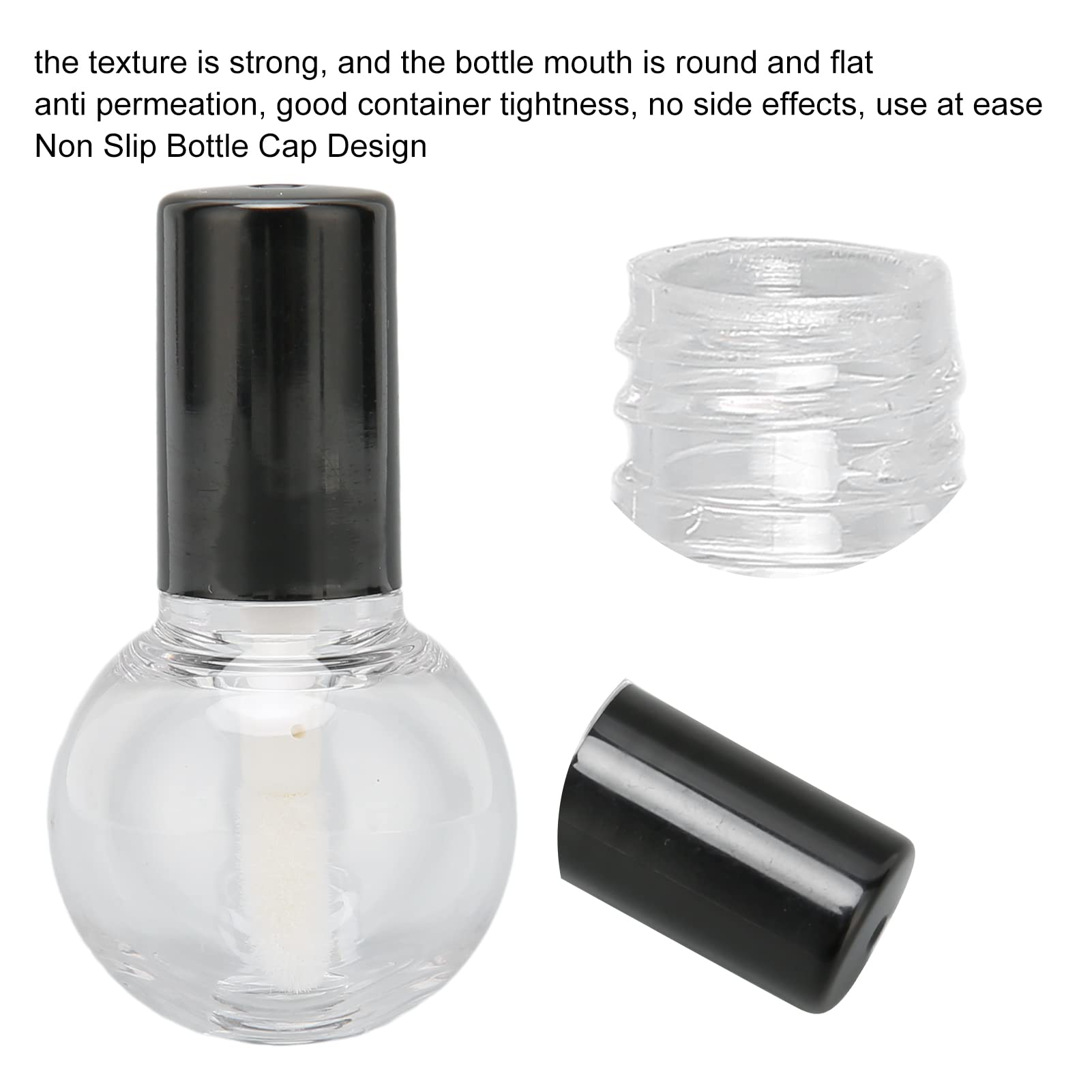 10Pcs 5ml Empty Lip Gloss Tubes - Cute Ball Shaped Refillable Plastic Containers for DIY Lip Gloss, Eyelash Growth Oil & Mascara - Reusable Travel-Friendly Bottles for Home, Salon & On-the-Go Makeup Touch Ups