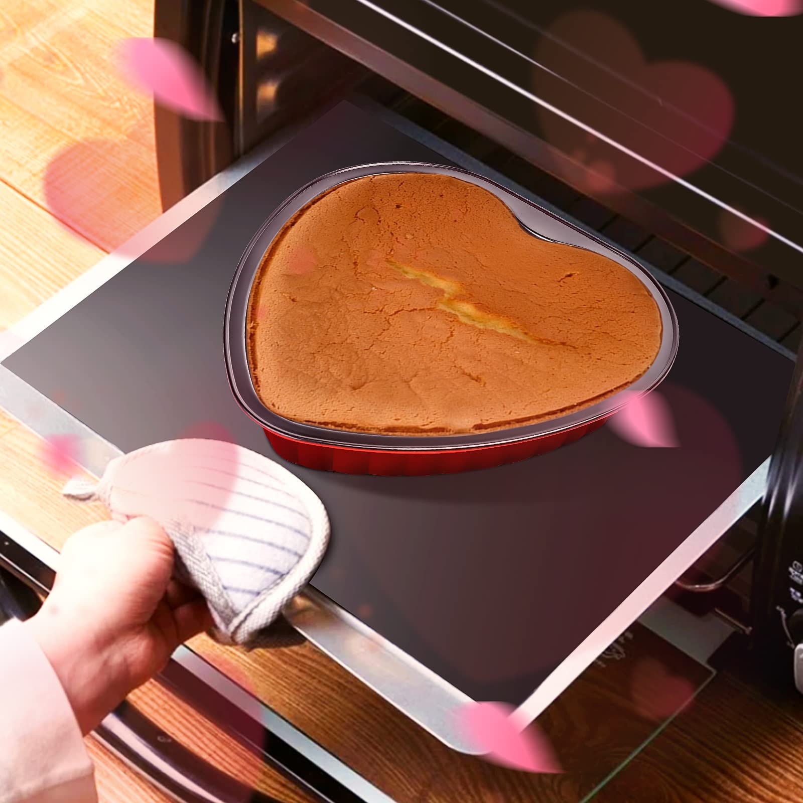 9 Inch Heart Shaped Cake Pans, 2 Pack Non-Stick Heart Cake Tins for Valentine's Day, Anniversary & Wedding Baking - Perfect for Romantic Desserts, Cupcakes & Special Occasion Cakes