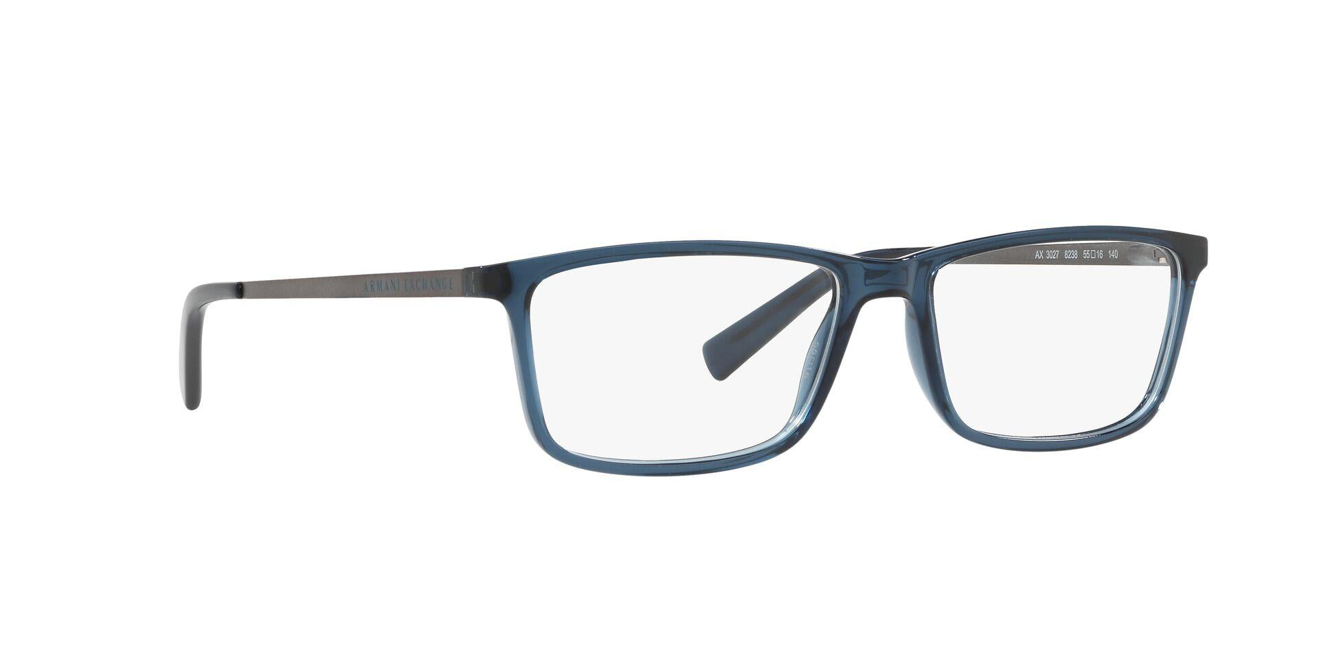 Armani Exchange 3027 Eyeglasses for Men & Women - Stylish Designer Glasses for Everyday Wear, Work & Fashion | Lightweight Metal Frame with UV Protection