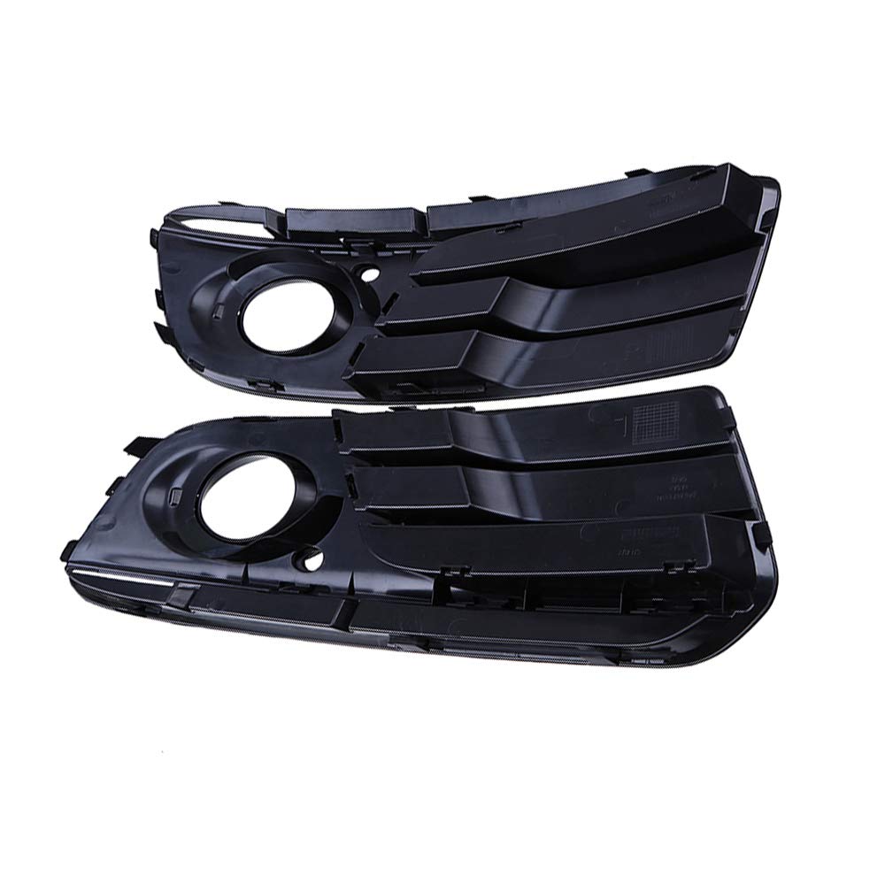 Audi Q5 (8R) 2013-2016 Front Bumper Fog Light Lamp Pair with Grille Grid Cover - Replacement Foglight Frame & Front Grill for Enhanced Visibility in Rainy or Foggy Conditions