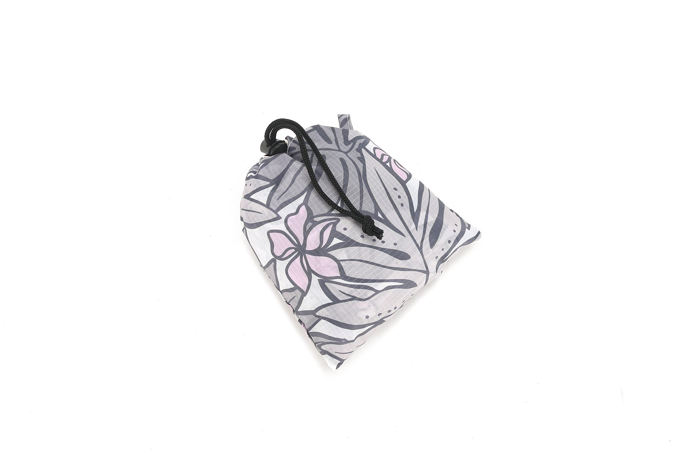 Foldable Reusable Shopping Bag - Jacqueline Lauae Grey - Eco-Friendly Grocery Tote for Shopping, Travel & Beach