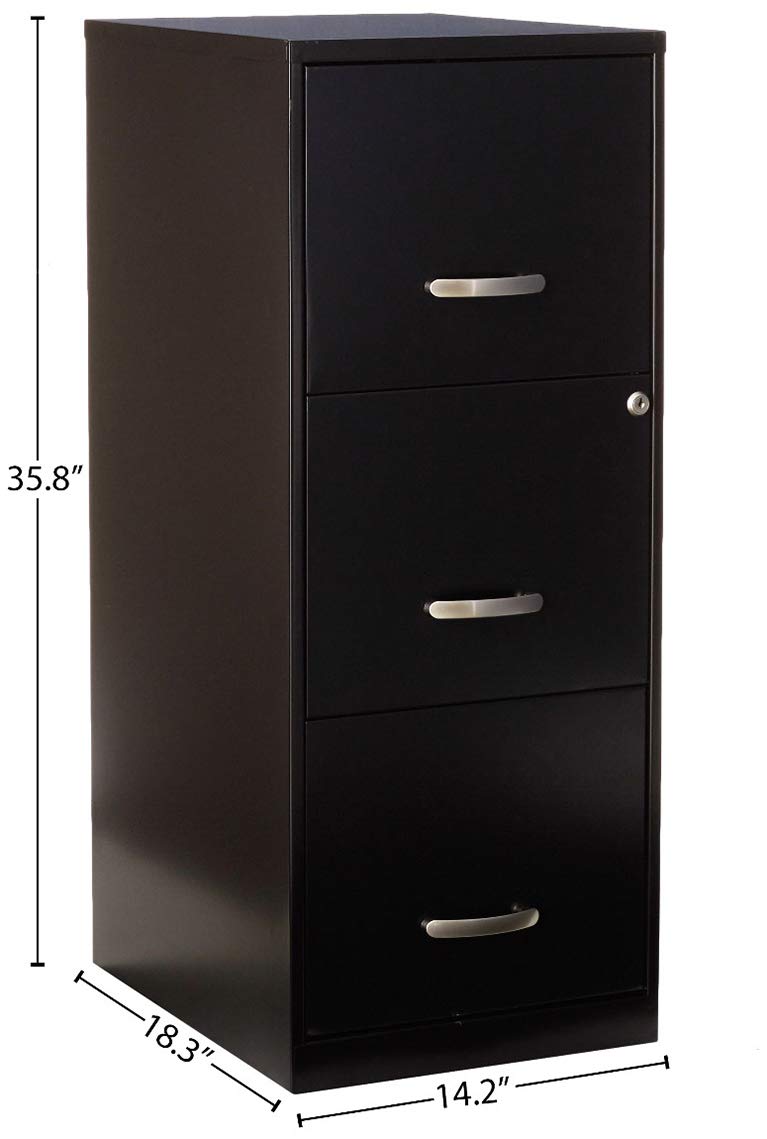 Lorell SOHO 18-Inch 3-Drawer Vertical File Cabinet - Office Storage Solution for Documents, Files & Supplies - Perfect for Home Office, Small Business & Workspace Organization