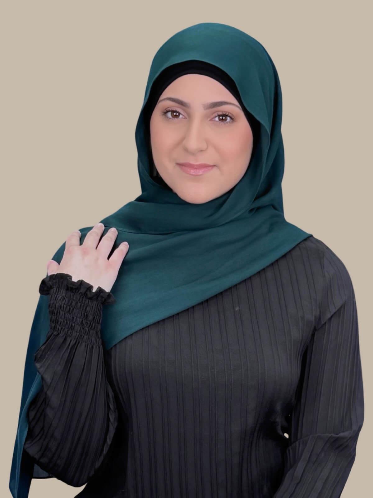 Stylish Cotton Modal Hijab for Women - Dark Aqua Scarf - Perfect for Daily Wear, Prayer, and Fashion Outfits