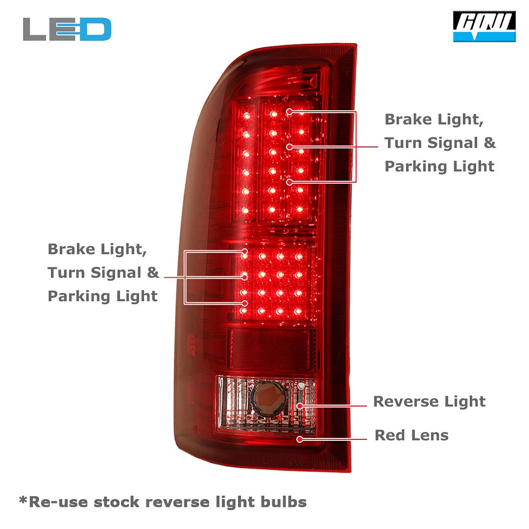 CPW LED Tail Lights for Chevrolet Silverado 1500/2500/3500 (2007-2014) - Red Smoke Lens, Direct Fit Replacement, DOT Approved - Upgrade Your Truck's Style & Night Visibility for Safer Driving