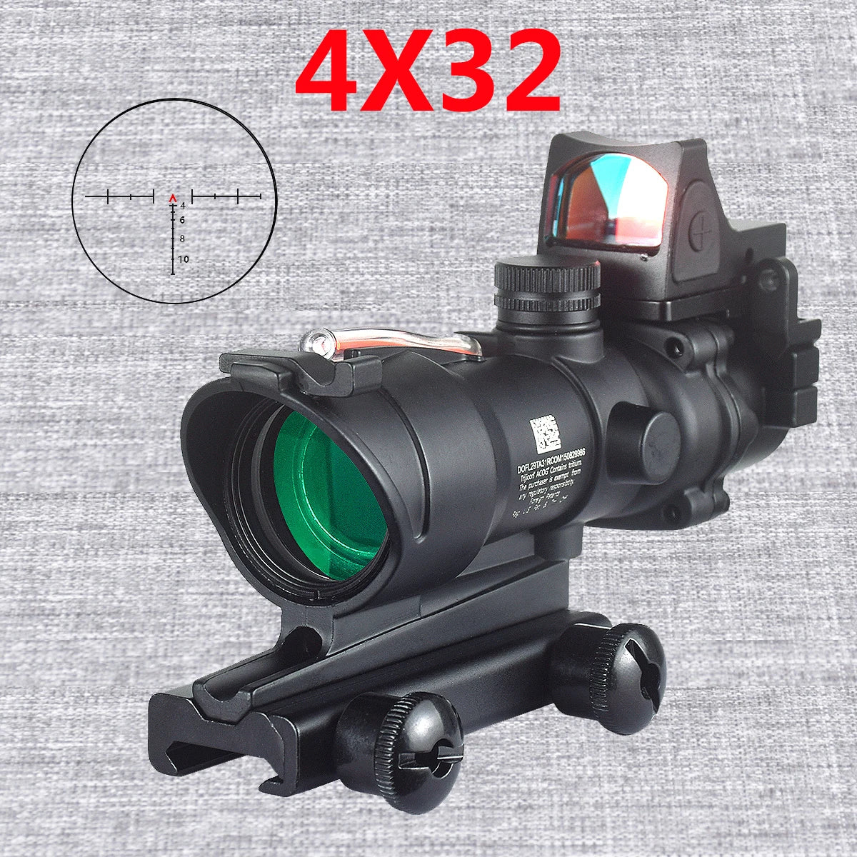 Trijicon ACOG 4X32 Rifle Scope with 4X Magnifier, Fiber Optics & Red/Green Dot - RMR Compatible Hunting Sight with Killflash Cover - Perfect for Tactical Shooting, Hunting, and Long-Range Precision