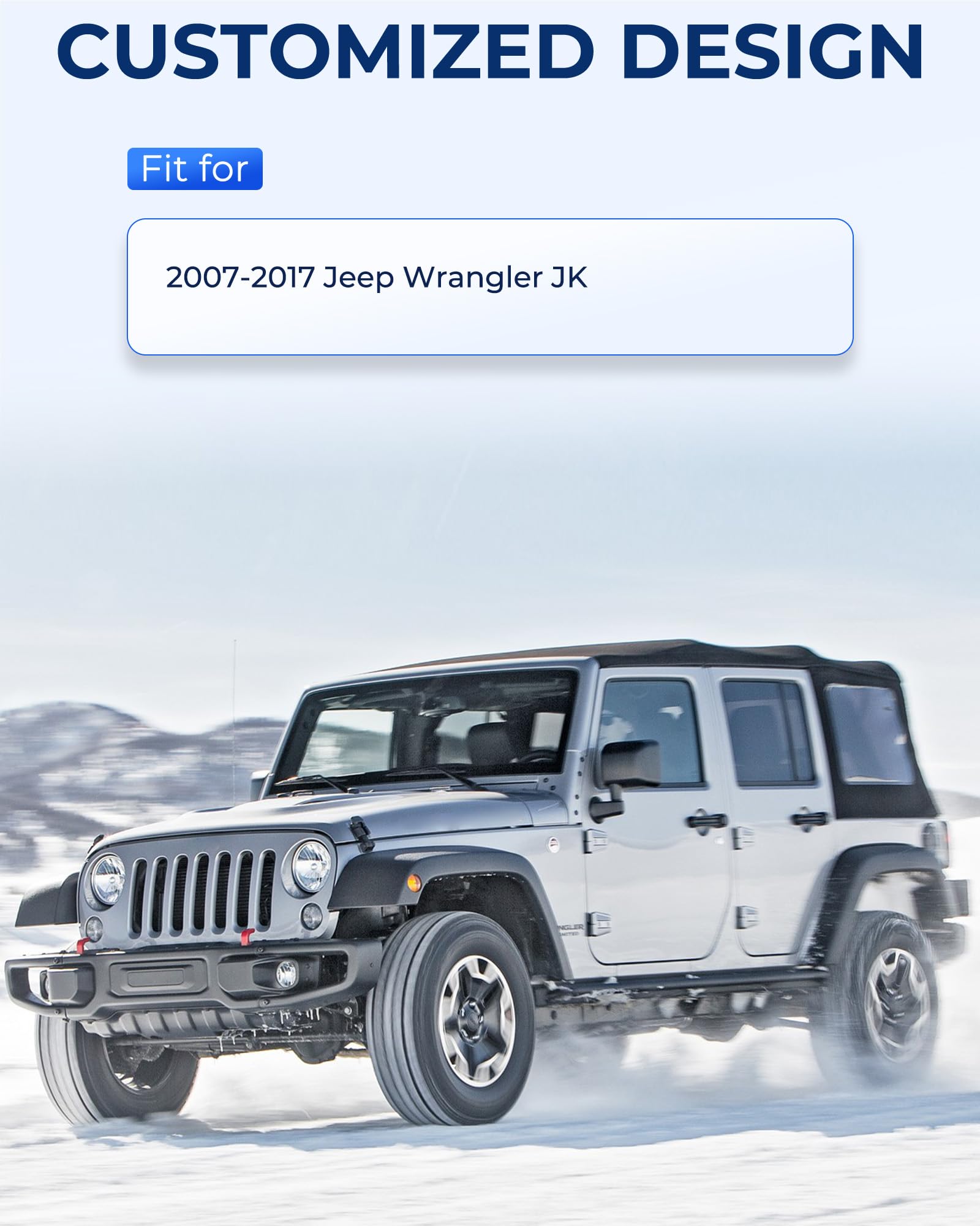 Adjustable Aluminum Truck Laptop Mount Holder for 2007-2017 Jeep Wrangler JK - Fits Laptops Up to 17