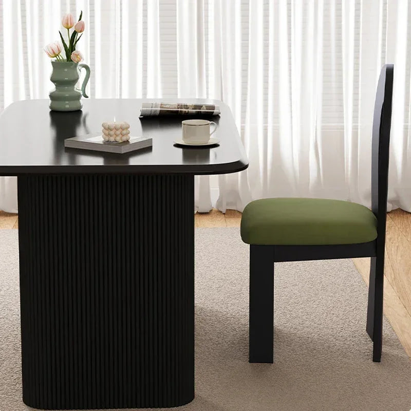 Stylish Modern Dining Chairs Set of 2 - Mid Century Design Wooden Kitchen Chairs with Upholstered Seat - Perfect for Dining Room, Kitchen, Breakfast Nook & Home Decor