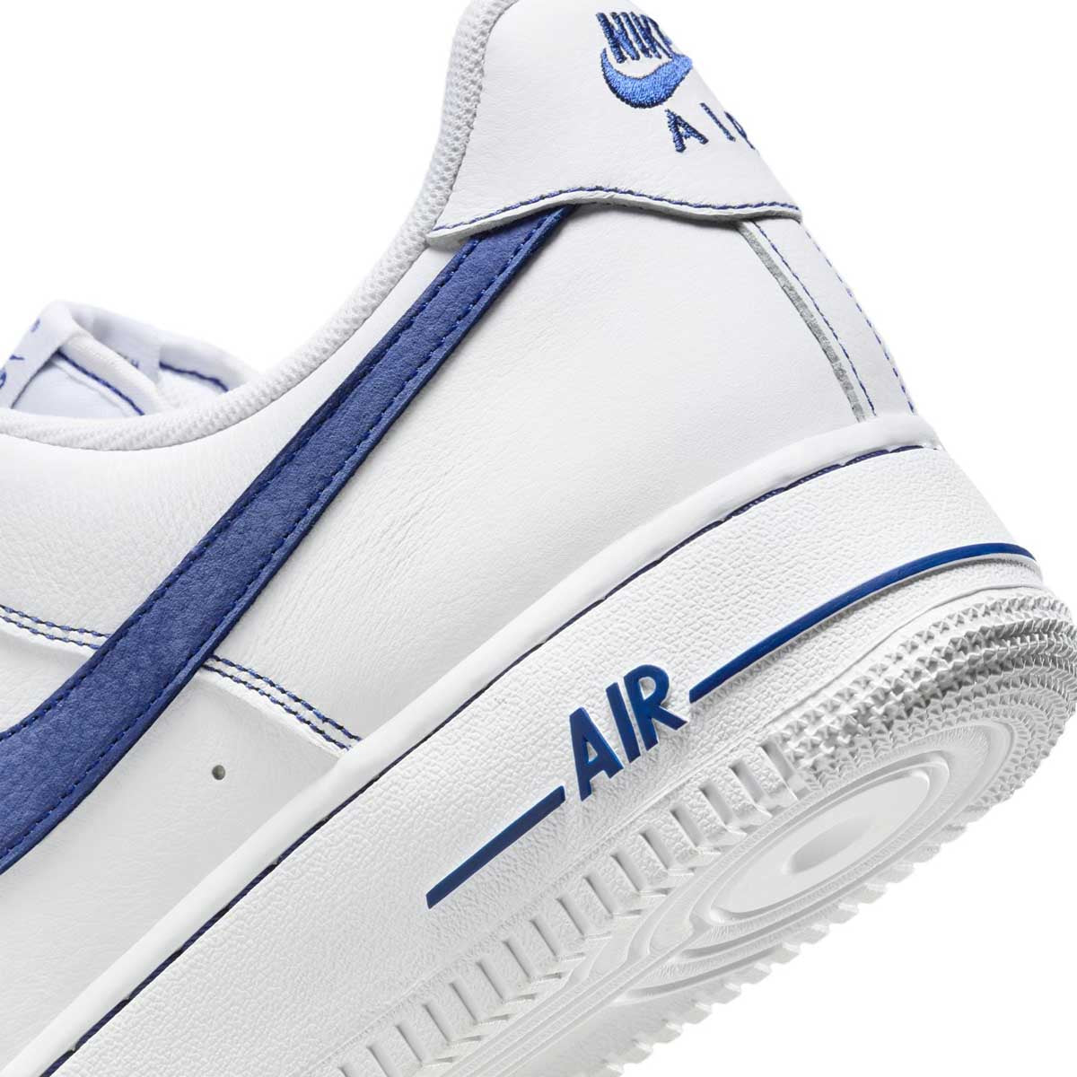 Nike Air Force 1 '07 LV8 Men's Sneakers - White & Deep Royal Blue Basketball Shoes for Casual Wear & Street Style