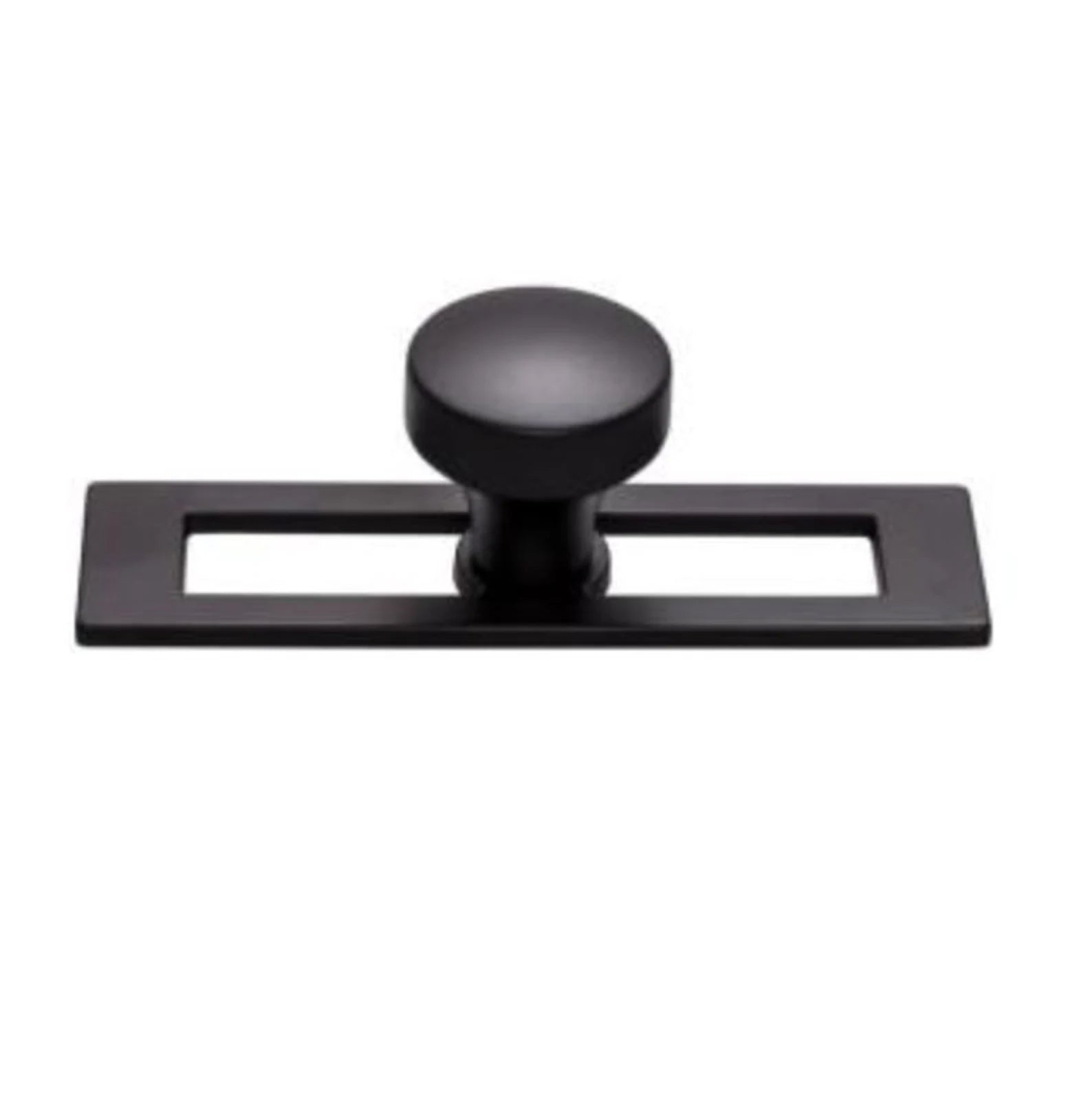Matte Black Cabinet Drawer Pulls and Knobs with Backplate - Modern Kitchen & Bathroom Hardware for Cabinets, Dressers, Furniture (Set of 10)