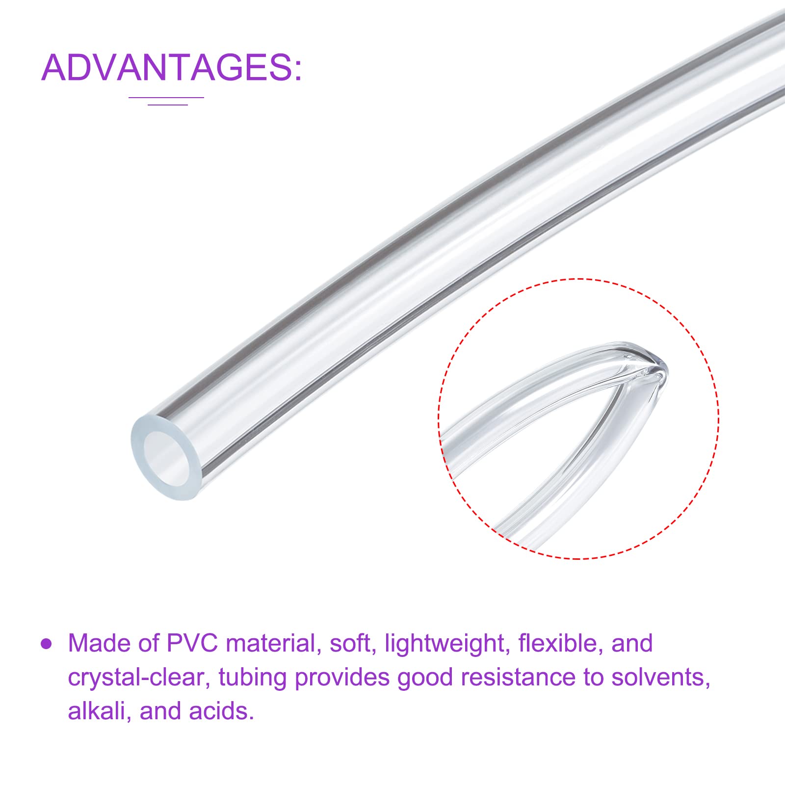 DMiotech 5mm ID 7mm OD Clear PVC Tube - Flexible Transparent Vinyl Tubing for Garden Watering, Air Compressor, Oil Transfer - 4m Length - Perfect for Aquariums, Hydroponics & DIY Projects
