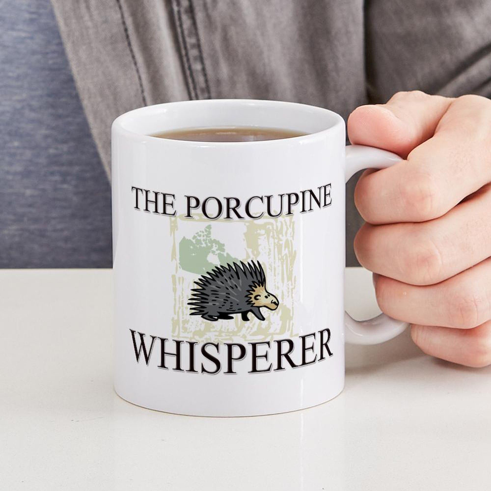 The Porcupine Whisperer 11 oz Ceramic Coffee Mug (325ml) - Funny Novelty Gift for Animal Lovers, Perfect for Office, Home & Camping Use