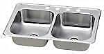33 x 22 x 7-Inch Stainless Steel Double Bowl Kitchen Sink with Satin Finish - Durable Drop-In Sink for Home Renovation, RV Camping & Outdoor Cooking - Easy to Clean & Rust Resistant