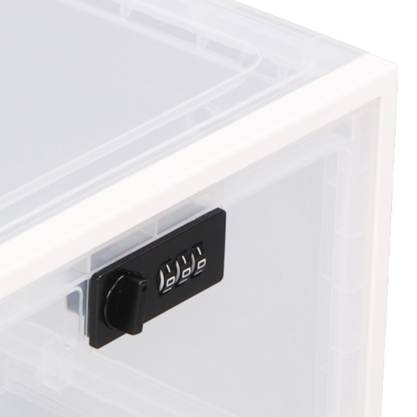 Secure Lockable Storage Box with 3-Digit Combination Lock - Clear Transparent White Food Storage Container for Home, Office & Travel Security | Ideal for Valuables, Documents & Snacks