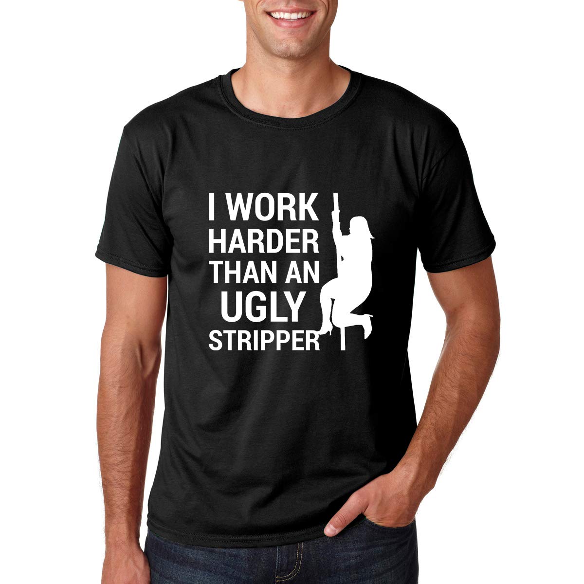 Funny Hard Work Tshirt for Men - Motivational Saying Tee for Gym & Work