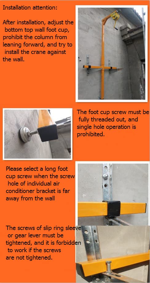 TBVECHI Stainless Steel AC Outdoor Unit Lifting Tool - Heavy Duty 10M Crane Bracket for Air Conditioner Installation - Perfect for HVAC Technicians and DIY Home Projects