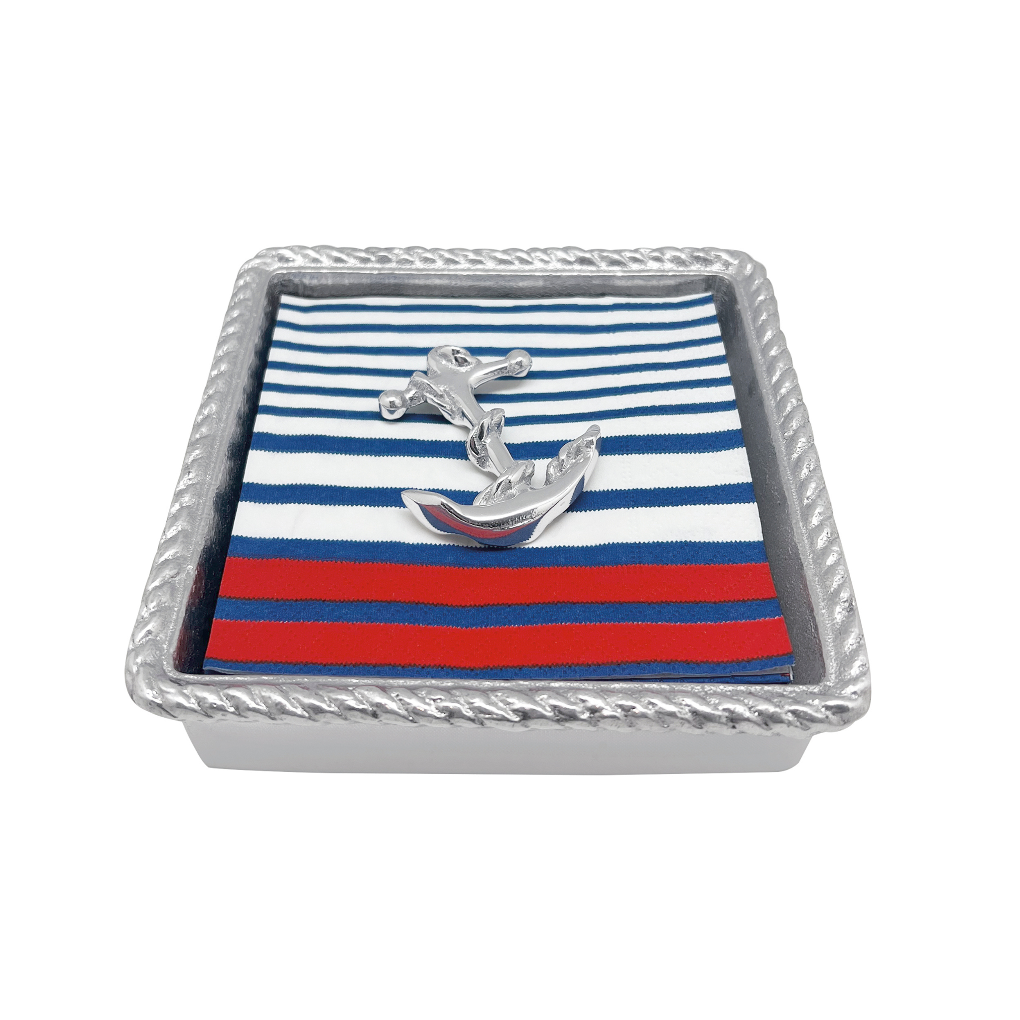Premium Anchor Rope Napkin Holder Set - Rustic Nautical Tableware for Dining Room, Kitchen & Outdoor Entertaining
