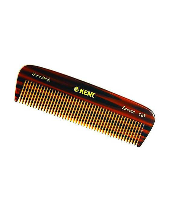 Kent 12T Hand-Finished Pocket Comb - 5.5 Inch (139mm) Premium Hair Comb for Men & Women - Perfect for Travel, Grooming, and Styling