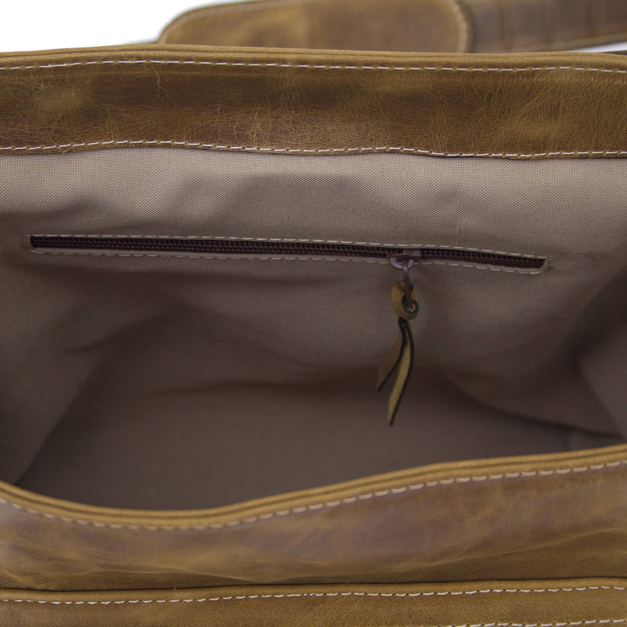 Handmade Leather Shoulder Bag - Artisan Crafted Mexican Brown Cognac Bag for Women | Perfect for Travel, Work & Everyday Use | NOVICA 'Crazy Summer' Collection