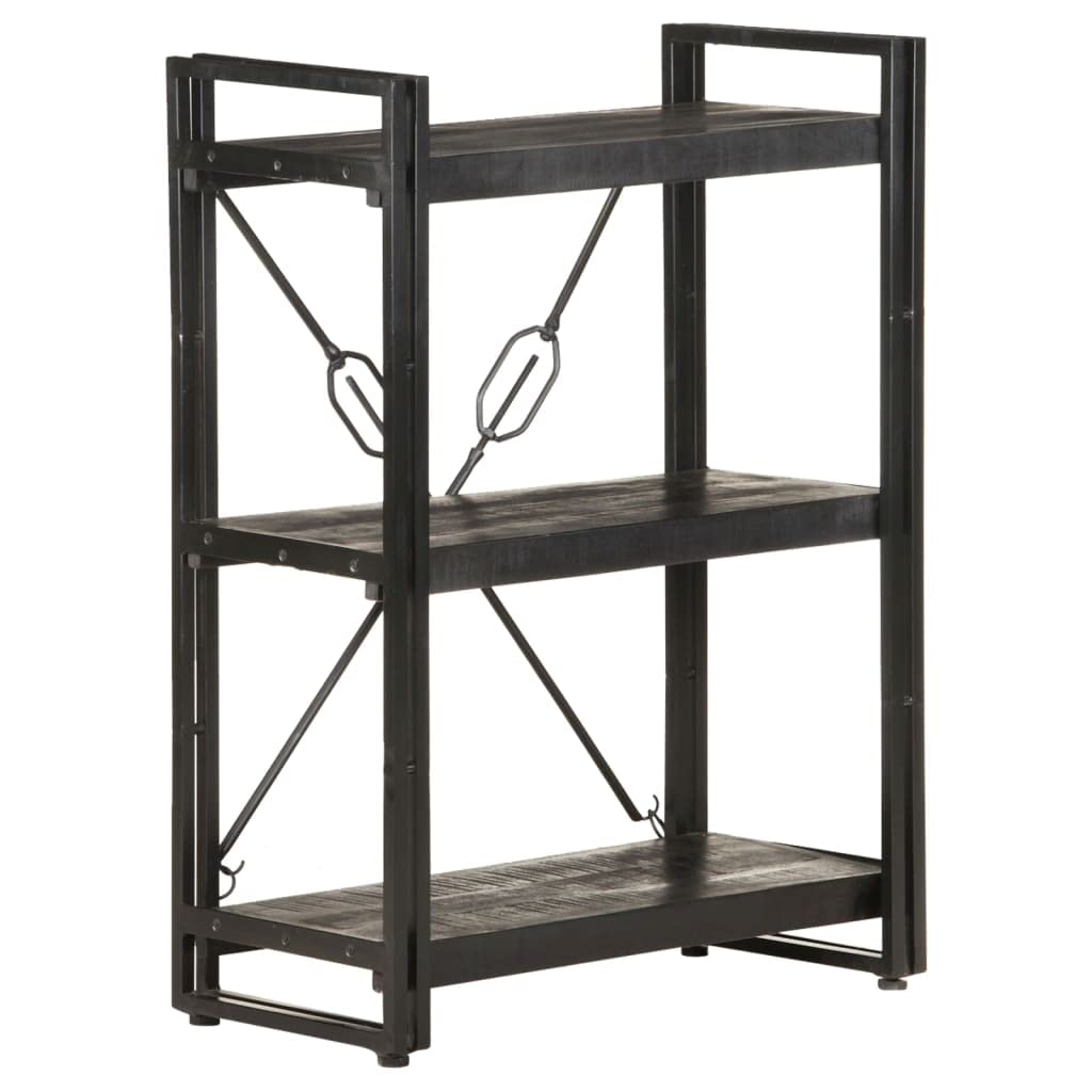 3-Tier Bookcase & Bookshelf - Solid Mango Wood Display Storage Shelf for Bedroom, Living Room & Office - 23.6