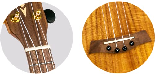 4-String Supernatural Series Soprano Ukulele - Acacia Wood DUS 440 - Perfect for Beginners, Travel & Beach Performances