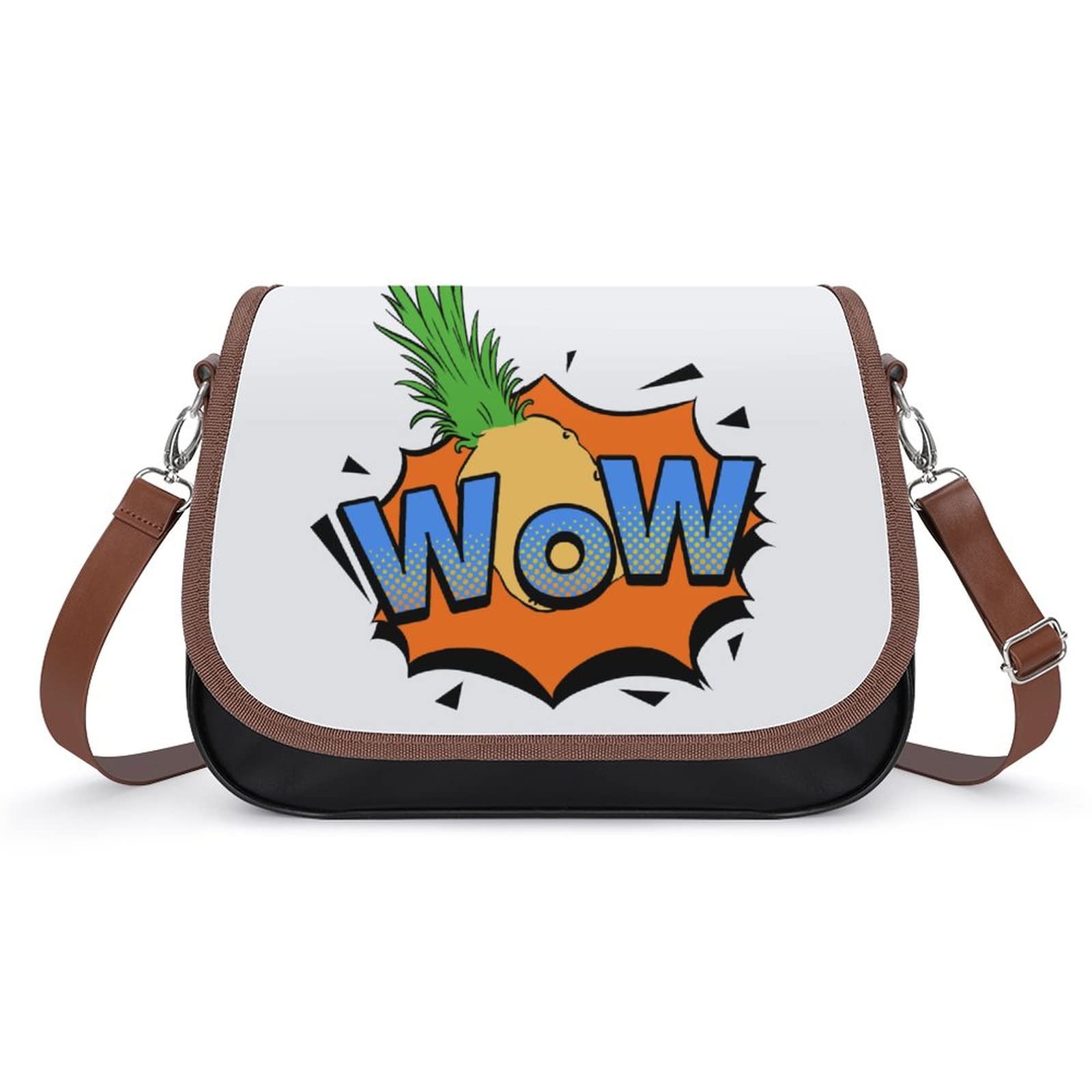 Stylish Women's Crossbody Bags - Genuine Leather Shoulder Satchel with Pineapple Print | Perfect for Work, Travel & Everyday Use