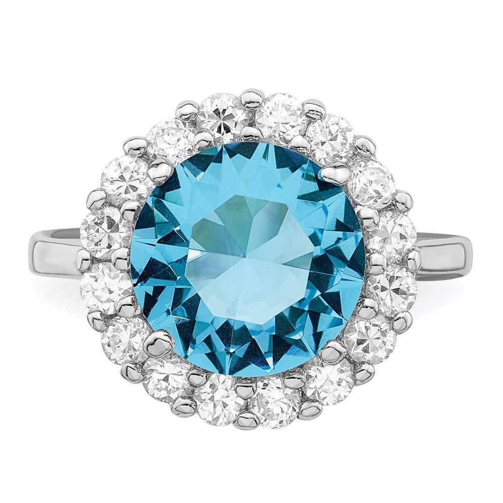 925 Sterling Silver Blue & Clear Cubic Zirconia Ring for Women | Elegant Fine Jewelry Gift for Her | Perfect for Anniversaries, Birthdays & Special Occasions