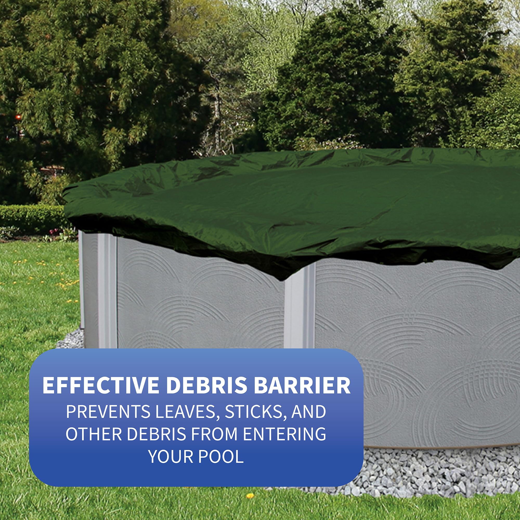 Blue Wave Defender 12-Year 34-Foot Round Above Ground Winter Pool Cover for 30-Foot Pools | Heavy-Duty Protection for Inground & Above Ground Swimming Pools During Cold Seasons