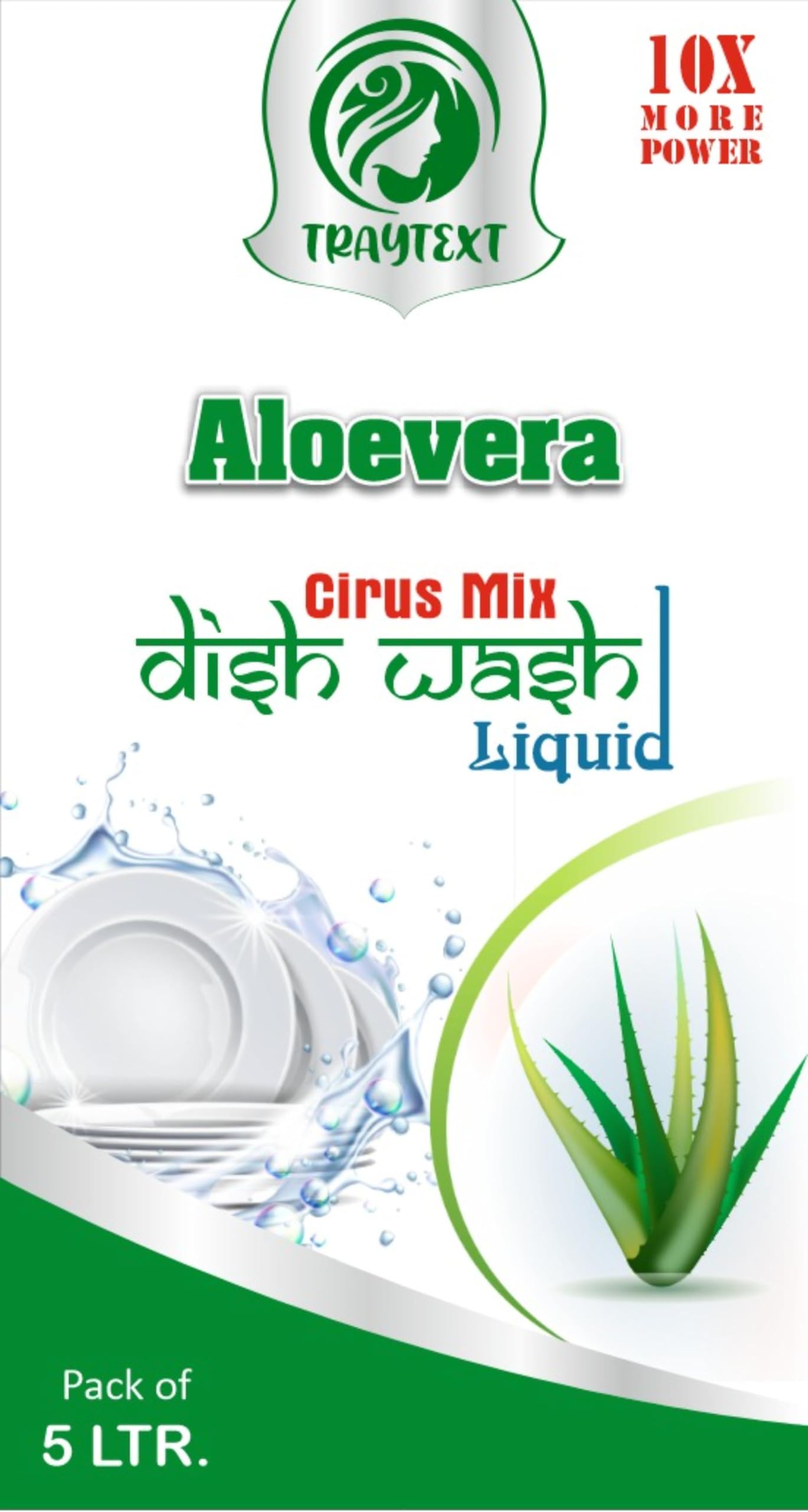 Organic Aloe Vera Dishwashing Liquid - 5L | Natural Dish Soap for Oil Stains & Burnt Food | Pet & Child Safe | Tough Grease Remover | Gentle on Hands | Perfect for Kitchen Cleaning & Heavy Duty Pots