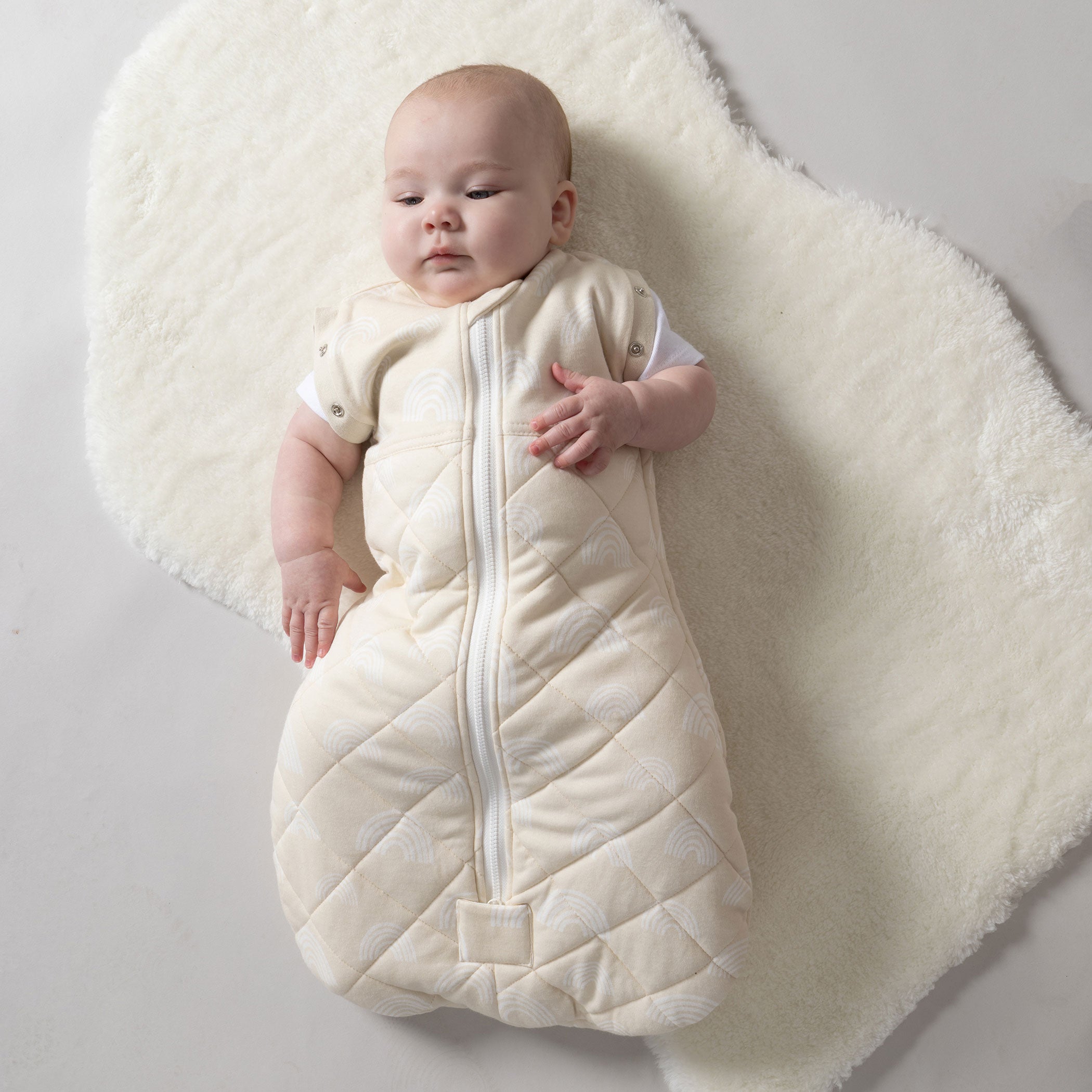 Nordic 2.5 TOG Swaddle Sleep Bag for Babies - Soft & Breathable Cotton Sleeping Sack - Perfect for Nursery, Daycare & Travel (Sand Color)