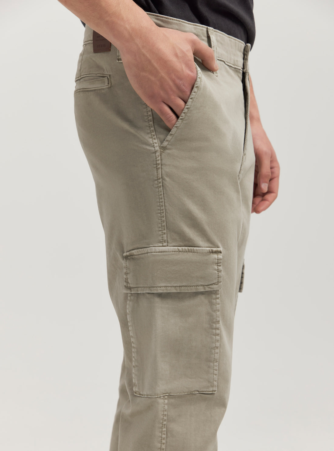 Khaki Sateen Coated Cargo Pants for Men - Water-Resistant Tactical Work Pants with Multiple Pockets - Perfect for Outdoor Adventures, Hiking & Casual Wear