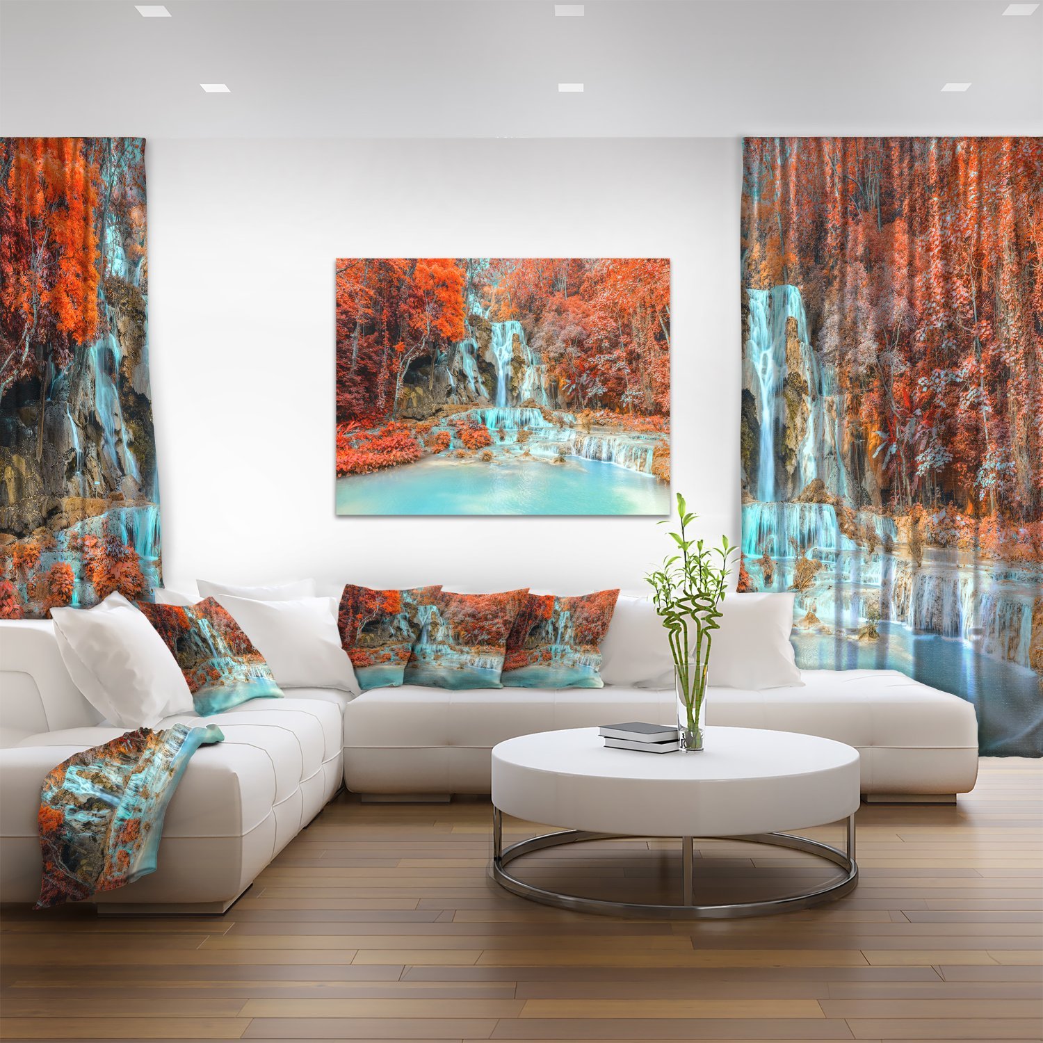 Stunning Rainforest Waterfall Laos Landscape Photography Canvas Print - Nature Wall Art for Living Room, Bedroom & Office Decor
