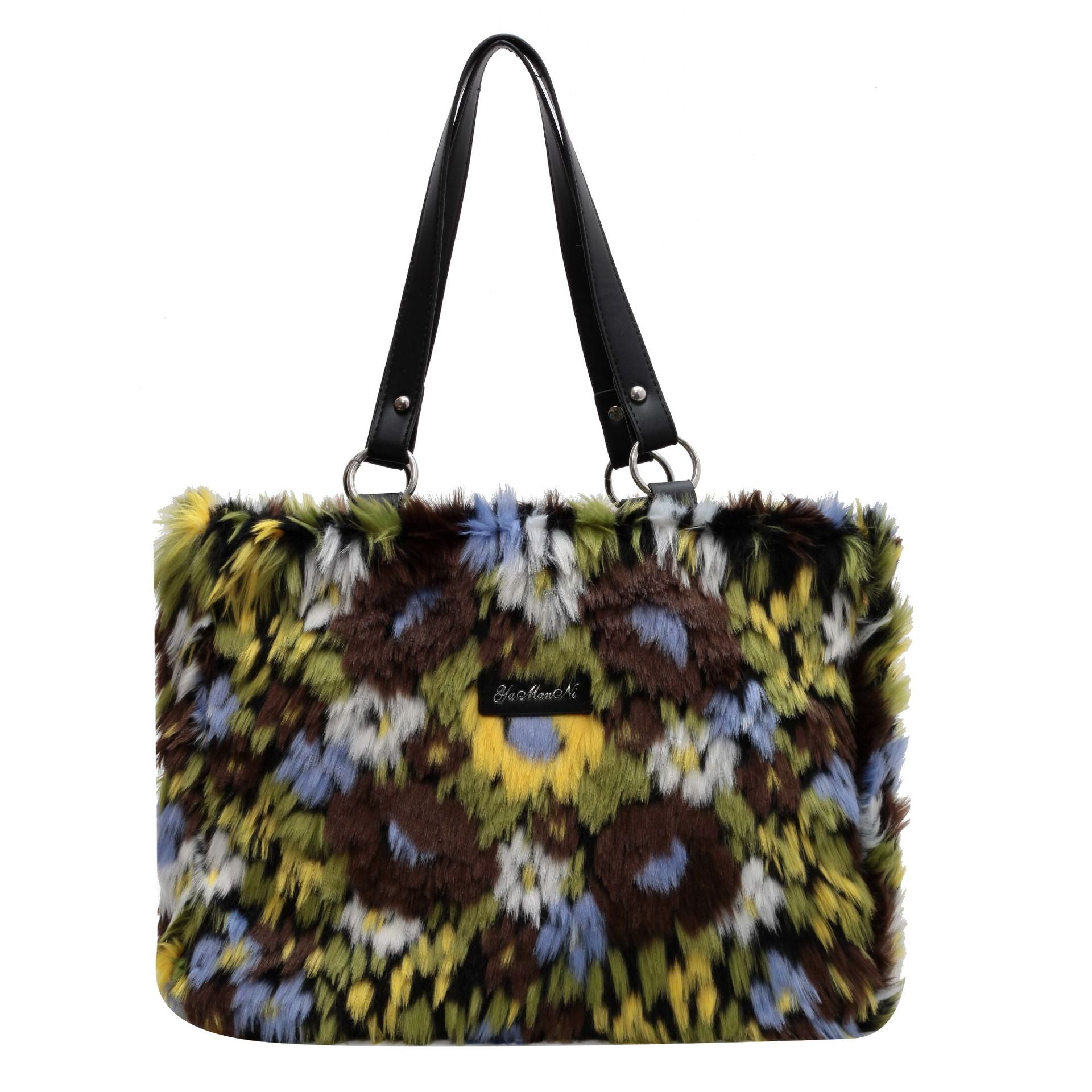 Women's Winter Plush Flower Shoulder Bag - Elegant Handbag for Casual Outings, Shopping & Travel