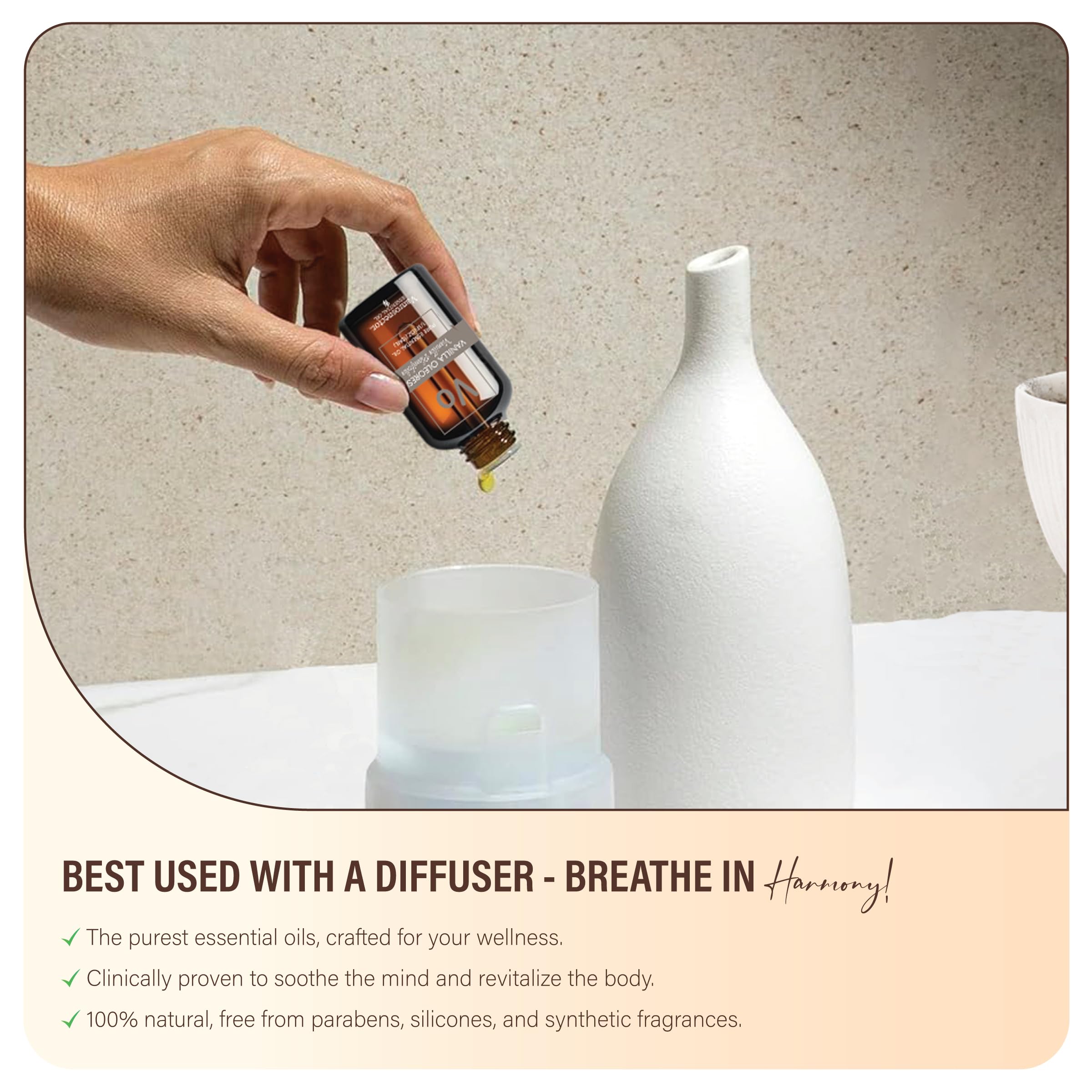 Vanrosnector 100% Pure Therapeutic Grade Essential Oils Set - Organic Undiluted Aromatherapy Oils for Diffusers, Massage & Relaxation | Vanilla Oleoresin, Lavender, Peppermint & More | Perfect for Home Spa, Yoga & Stress Relief