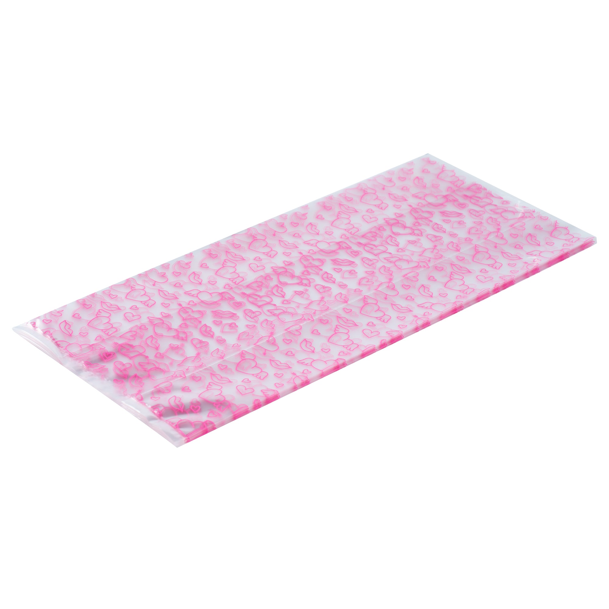 Winged Hearts Plastic Candy Bags - Gusseted 5 x 3 x 11 Inches - Bulk 4000 Count Box for Party Favors, Wedding Treats & Candy Packaging