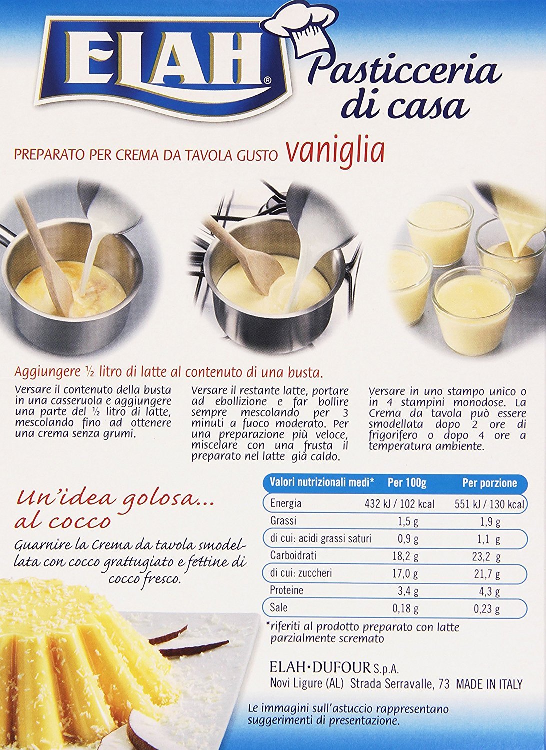 Elah Creamy Vanilla Pudding Mix 70g (Pack of 2) - Delicious Dessert for Parties, Baking & Quick Snacks