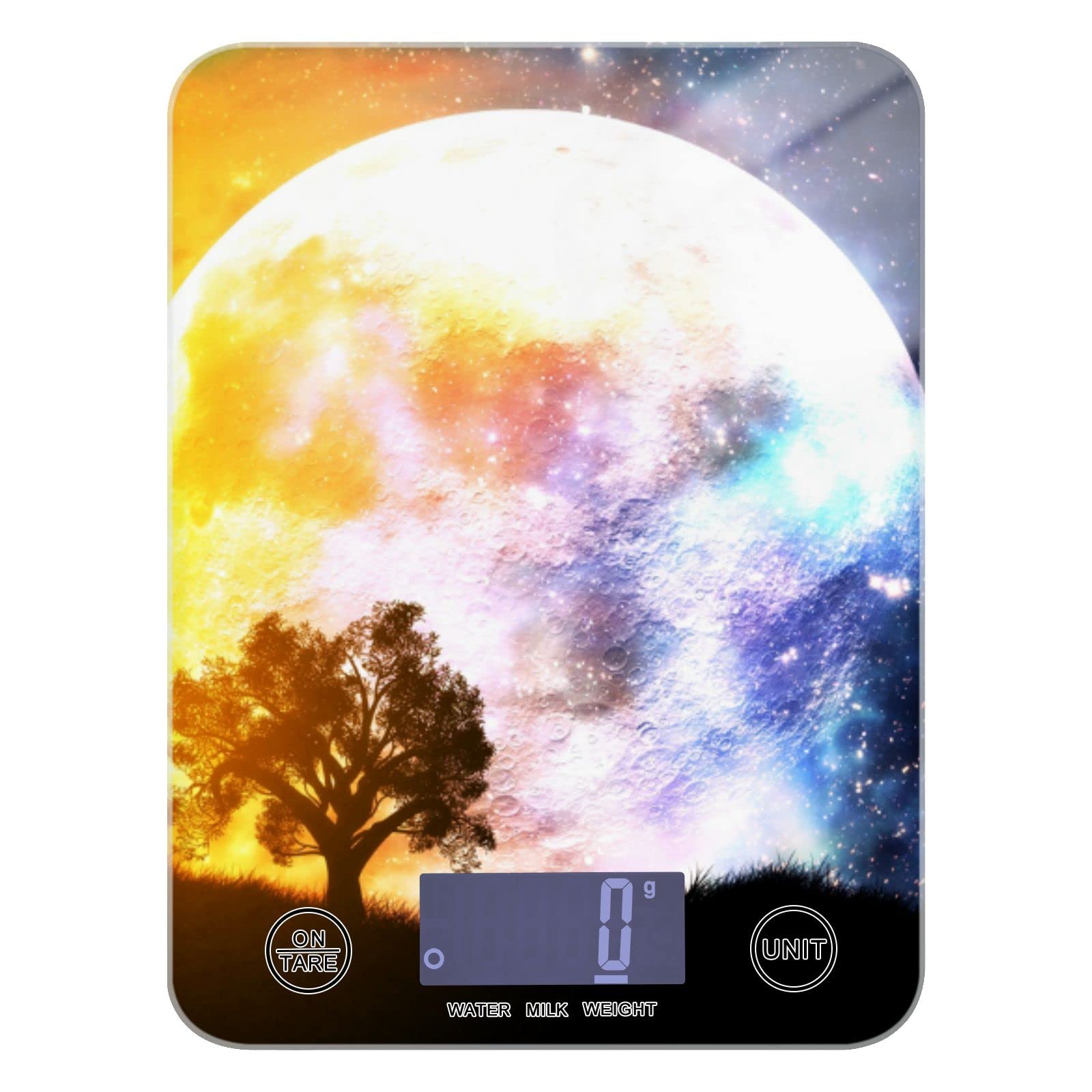 **Moon Starry Sky Digital Kitchen Scale - Waterproof Food Scale with Ounces & Grams for Weight Loss, Baking, Cooking - Perfect for Meal Prep, Portion Control & Healthy Eating**