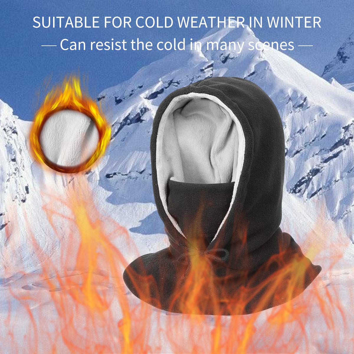 Windproof Fleece Balaclava Ski Mask for Men & Women - Warm Winter Face Cover for Skiing, Snowboarding & Outdoor Activities
