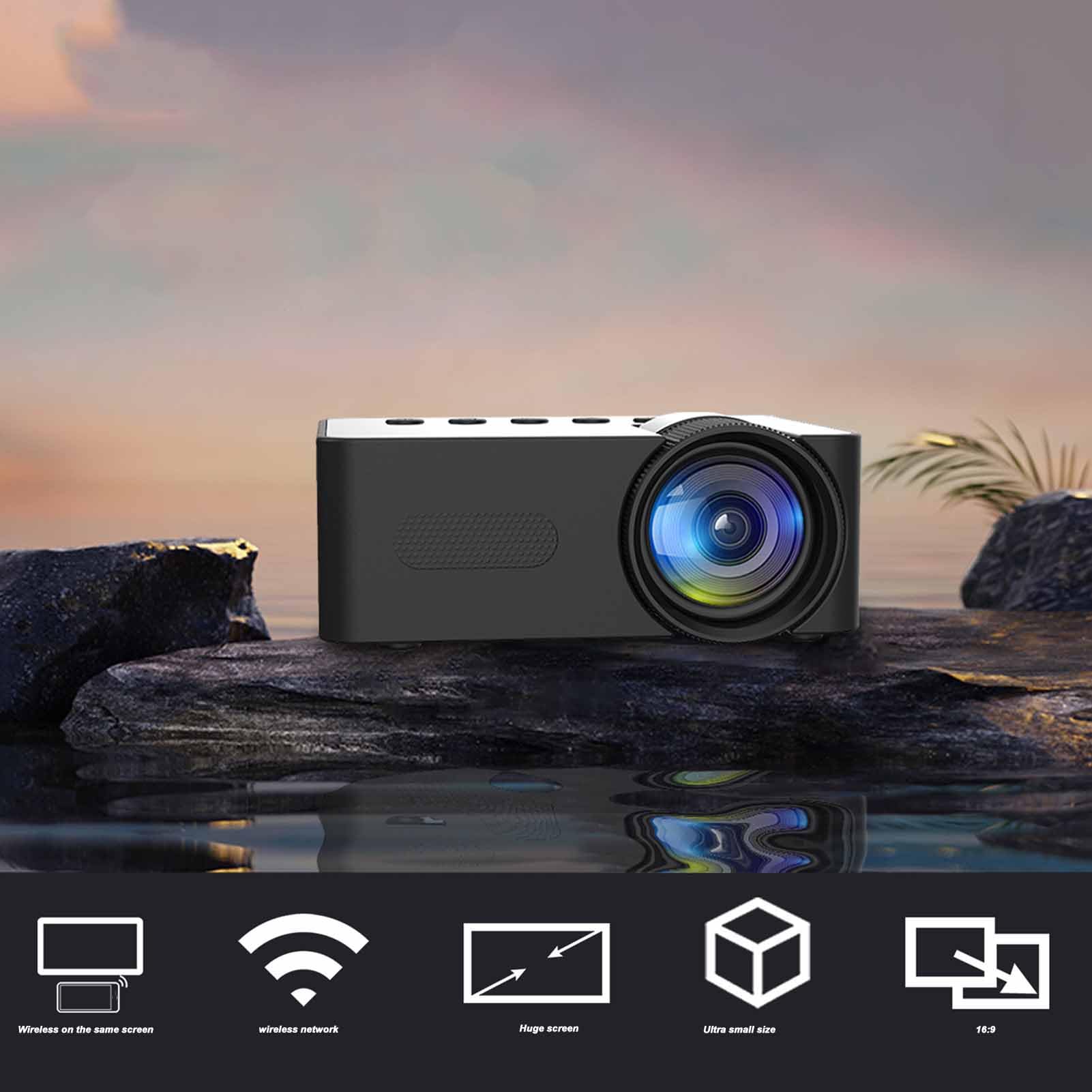 Mini Projector 1080P Full HD - Portable Home Theater Projector with Eye Protection for Movies, Gaming & Outdoor Use | Compatible with Phone, Laptop & TV for Home, Office & Backyard Entertainment