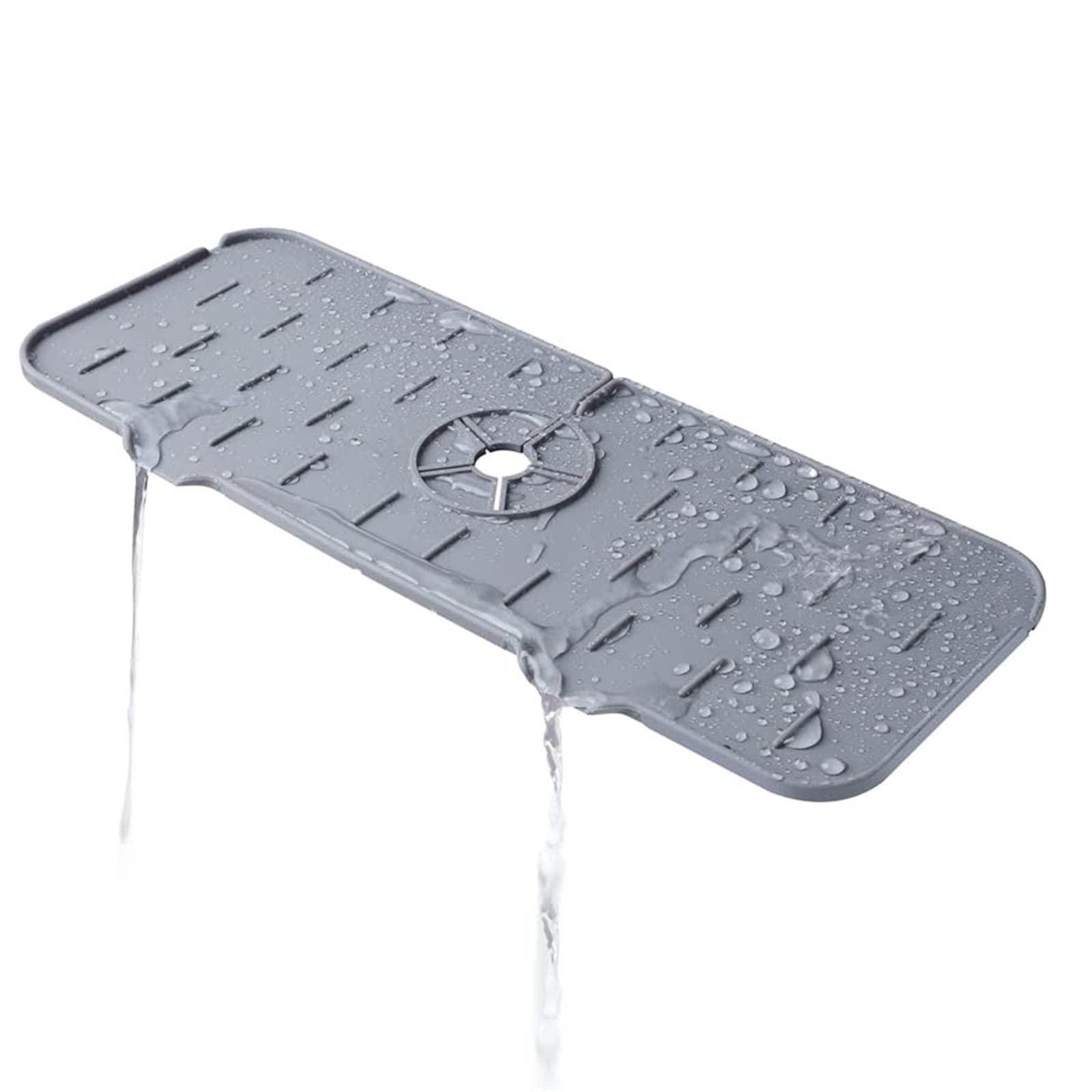 MTDBAOD Silicone Faucet Handle Drip Catcher Tray - Non-Slip Kitchen Sink Splash Guard Mat with Drainage Edge for Bathroom & Countertop - Perfect for Preventing Water Spills in Kitchen, Bathroom, and Vanity Areas