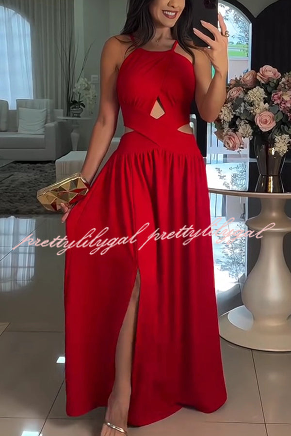 Elegant Solid Color Sexy Cross Tie Backless Maxi Dress for Women - Perfect for Beach Vacations, Summer Parties & Date Nights