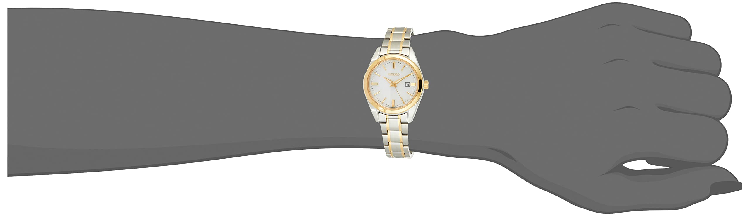 Seiko Women's Gold-Tone Stainless Steel Analog Quartz Watch SUR636P1 - Elegant Dress Watch for Business, Office & Formal Occasions