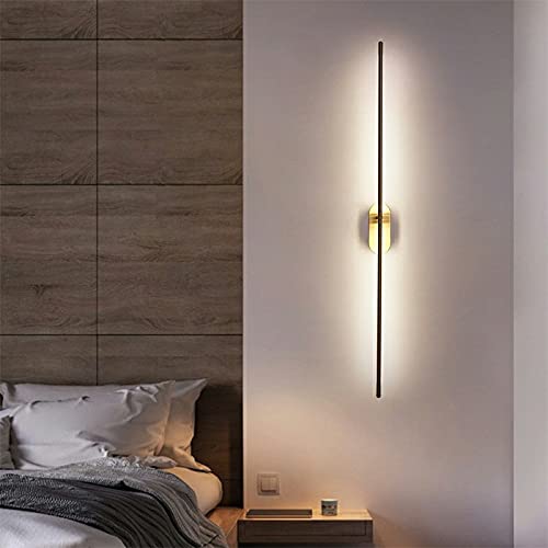 CraftThink LED Wall Sconce - Modern Minimalist Linear Metal Wall Light Fixture in Brass Finish | Warm White Lighting for Bathroom, Bedroom, Living Room & Dining Room | Perfect for Hallways, Corridors & Ambient Lighting