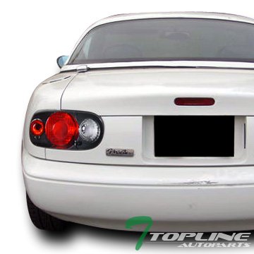 Altezza Black Housing Tail Lights - Rear Signal, Stop, Brake & Reverse Backup Lamps for 1990-1997 Mazda Miata MX-5 | Perfect for Night Driving & Car Customization