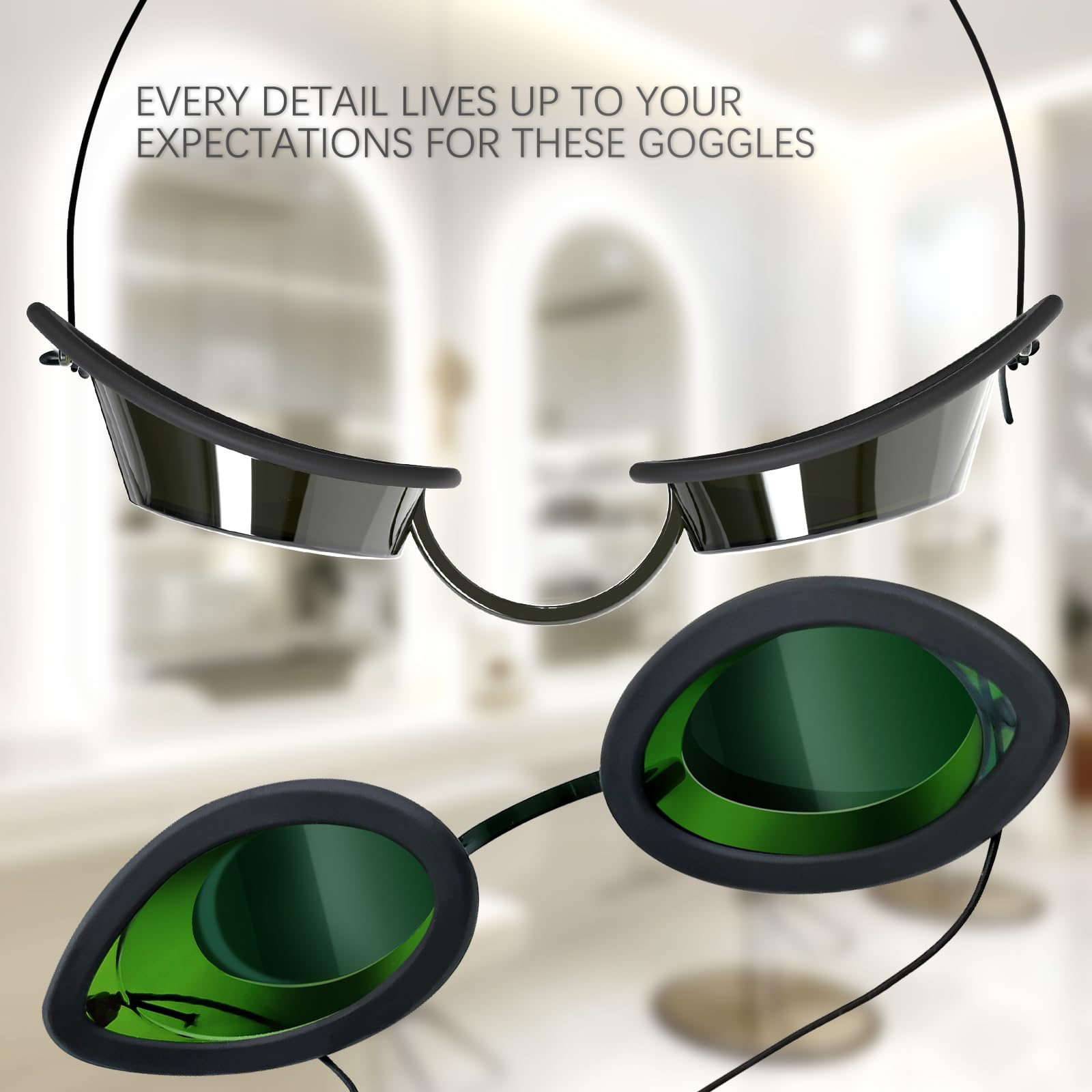 200nm-2000nm Laser Safety Goggles - OD4+ UV400 Protection Glasses for IPL, Tanning & Hair Removal - Anti-Fog, Clear Lens for Visibility - Perfect for Laser Clinics, Salons & DIY Home Use