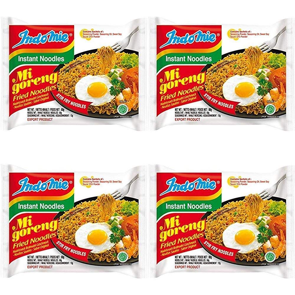 Indomie Mi Goreng Instant Stir Fry Noodles - Halal Certified, Original Flavor (5 Packs x 4) | Quick & Delicious Meal for Busy Weeknights, College Dorm Snacks & Asian Food Lovers