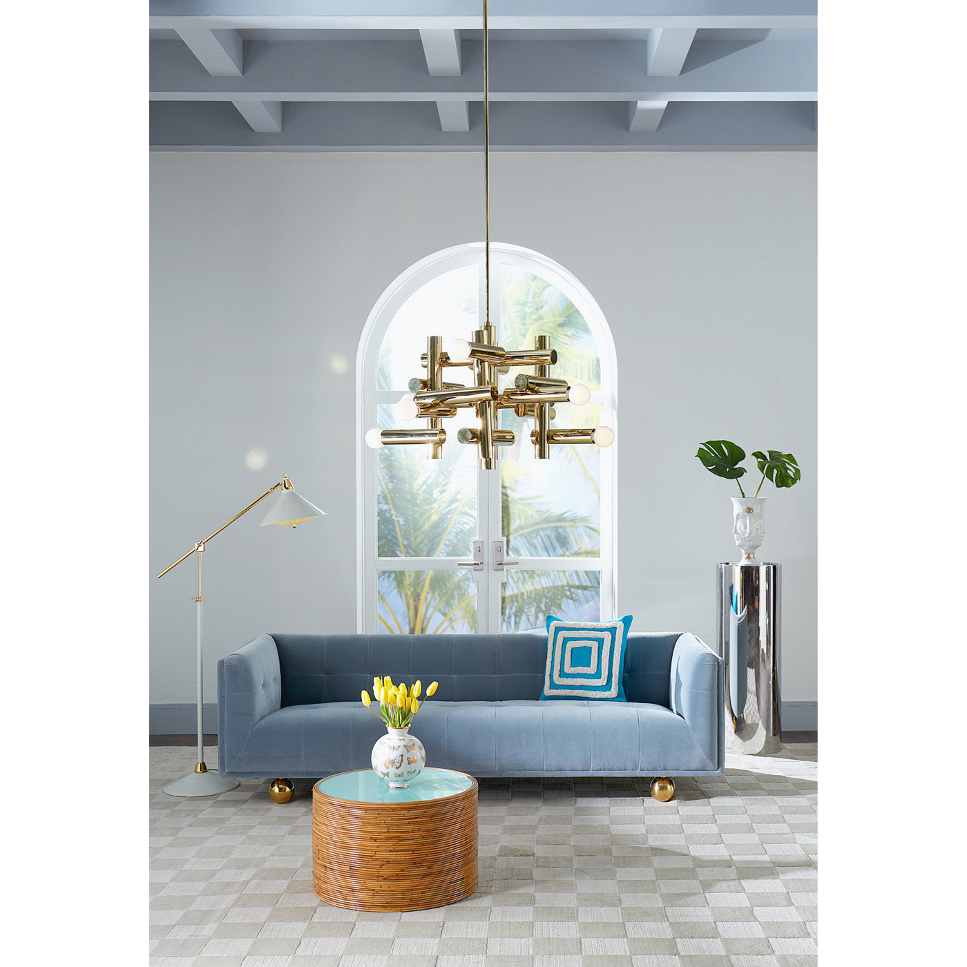 Modern Maxime LED Floor Lamp with Adjustable Brightness - Perfect for Reading, Living Room, and Bedroom Lighting